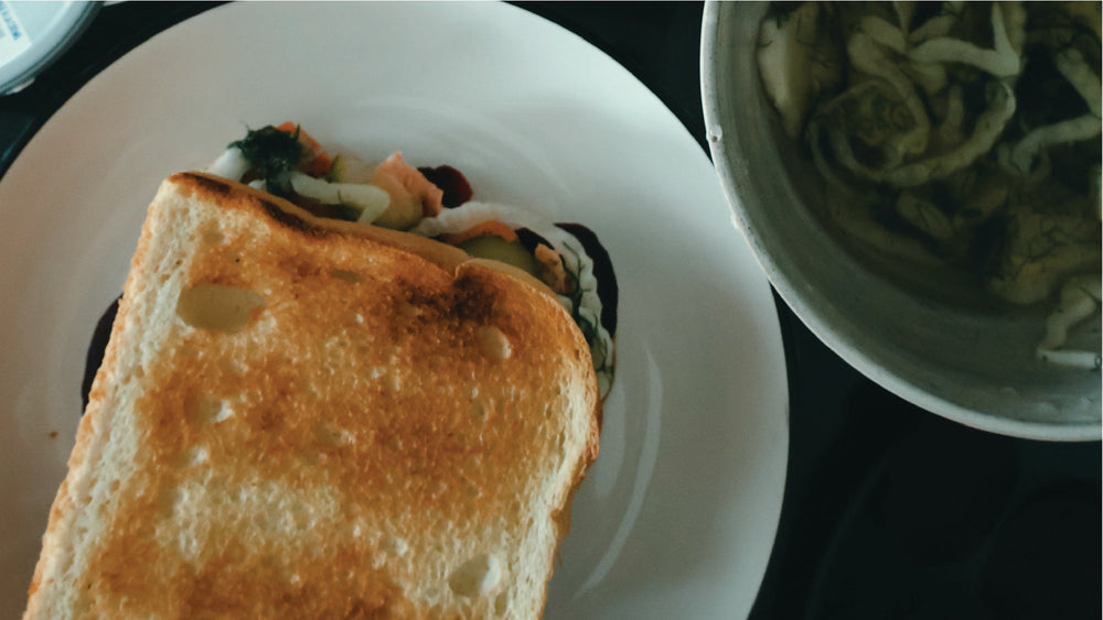 Sandwich au saumon, betteraves & fromage à la crème