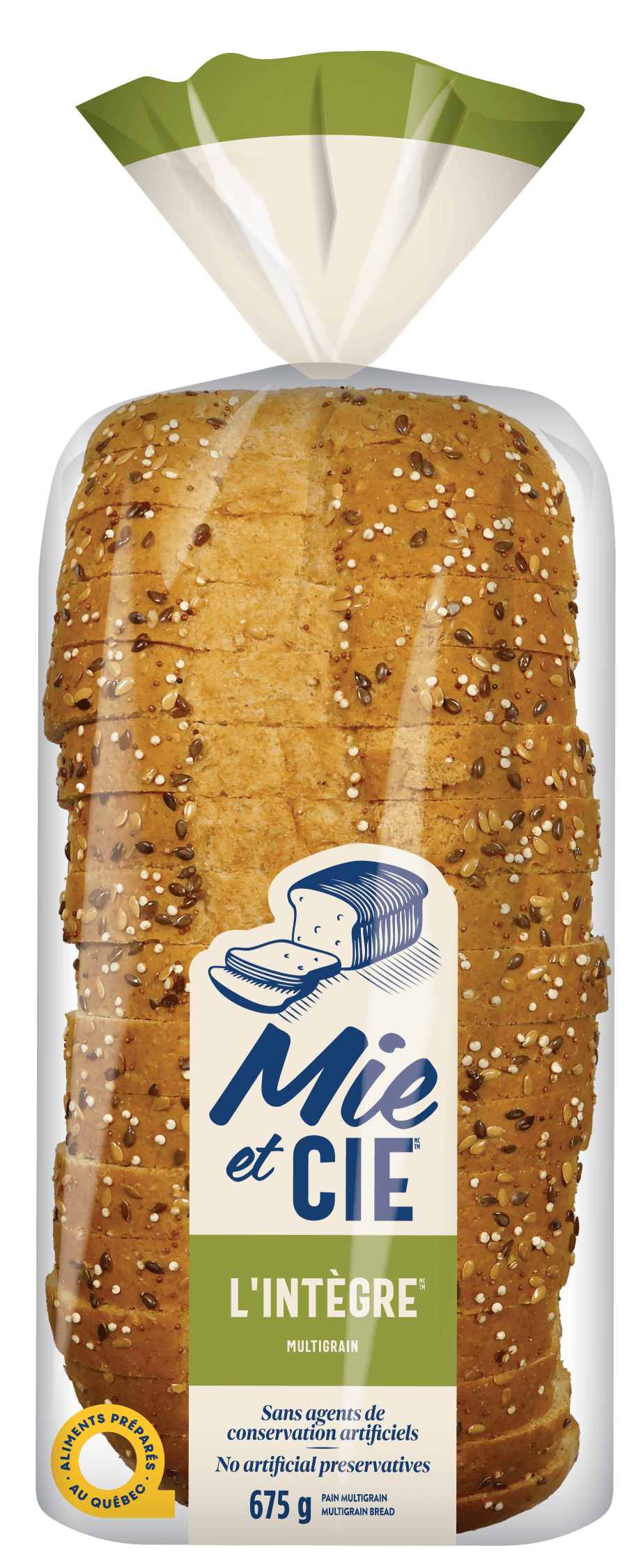 Pain multigrains garni de grains, Pain tranché, sans agents de conservation artificiels. | Multigrain bread topped with grains, Sliced bread, no artificial preservatives.
