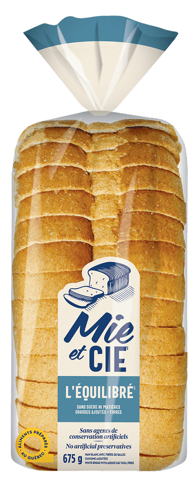 PAIN BLANC AVEC FIBRES DE BALLES D'AVOINE AJOUTÉES, Sans sucre ni matières grasses ajoutés + fibres, pain tranché, sans agents de conservation artificiels. | WHITE BREAD WITH ADDED OAT HULL FIBRE, No sugar added, No fat added breads +Fibres, Sliced Bread, no artificial preservatives. 